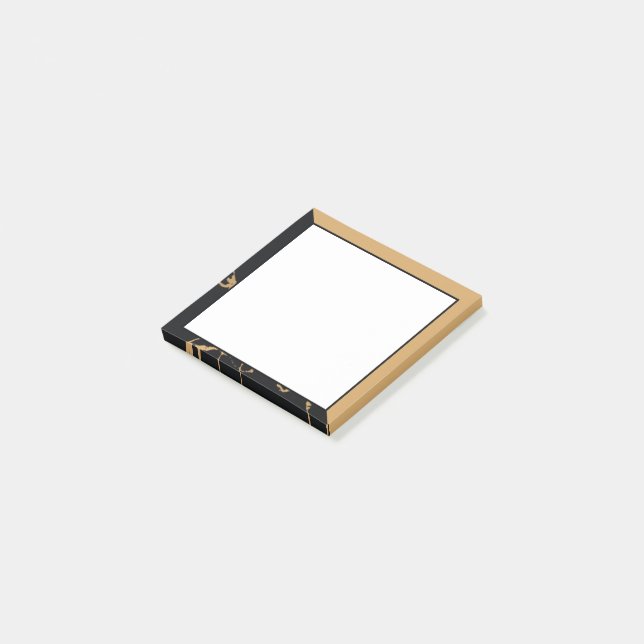 Simple Post-it® minimalist black golden effect Post-it Notes (Angled)