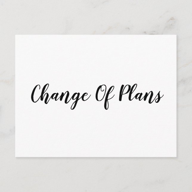 Simple Postponement Wedding  Announcement Postcard (Front)