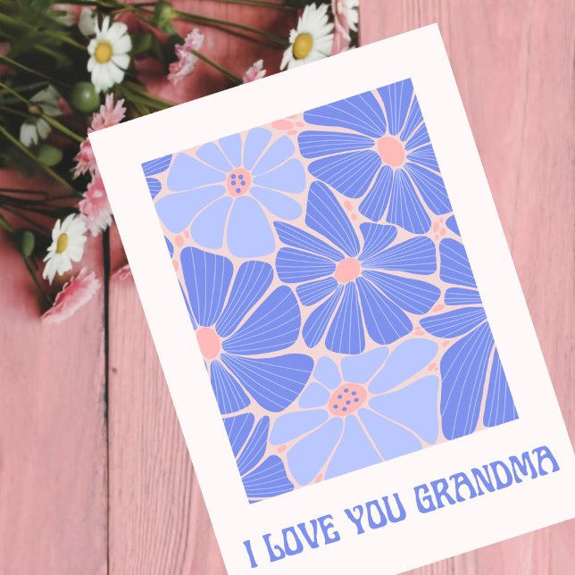 simple powder blue flowers for grandma card (Creator Uploaded)