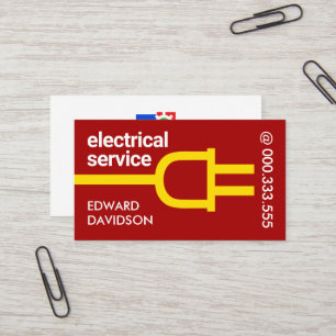 Simple Power Plug Electric Wiring Business Card