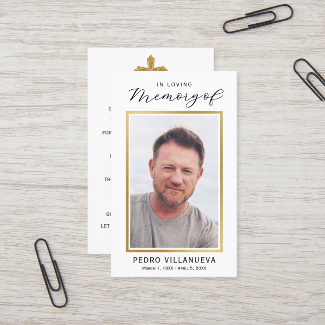 Simple Prayer Photo Sympathy Cards (Front/Back In Situ)