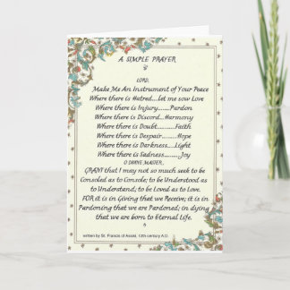 simple prayer=st. francis=pope francis=florentine card
