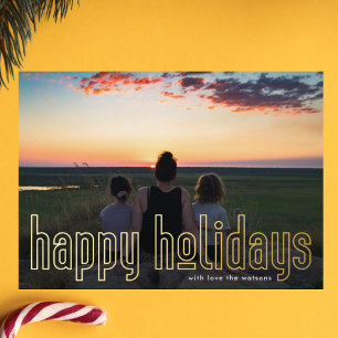 Simple Pressed Outlined GOLD Photo Modern Happy