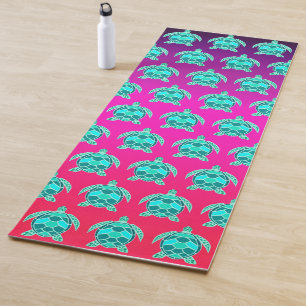 Simple Pretty Blue green turquoise teal Sea turtle Yoga Mat
