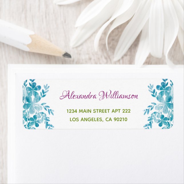 Simple Pretty Blue Pink Green Girly Floral Return (Insitu)