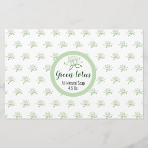 Simple Pretty Green Lotus Soap Wrapping Paper