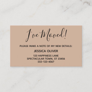 Simple Pretty I've Moved on Toasted Almond Card