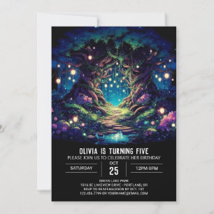 Simple Pretty Woodland Digital Birthday Invitation