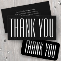 Simple Printable Chic Modern Black Thank You Card