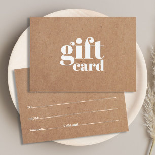 Simple Printed Kraft Beauty Gift Card