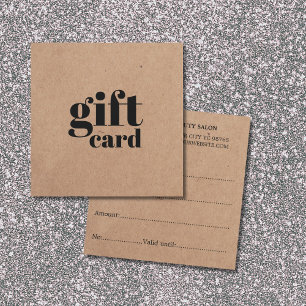 Simple Printed Kraft Beauty Gift Card