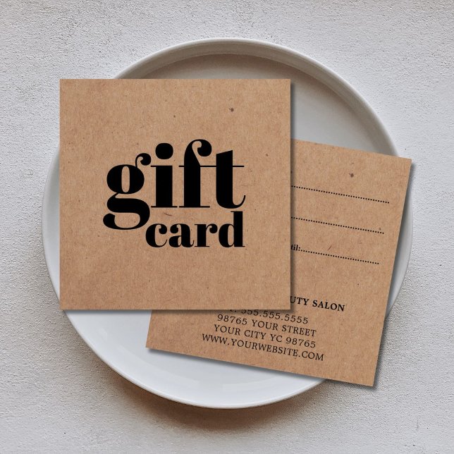Simple Printed Kraft Beauty Gift Card (Creator Uploaded)