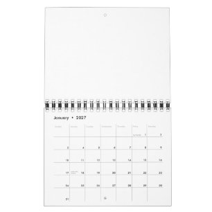 Simple Professional 5.5" x 7" Two Page Small Black Calendar