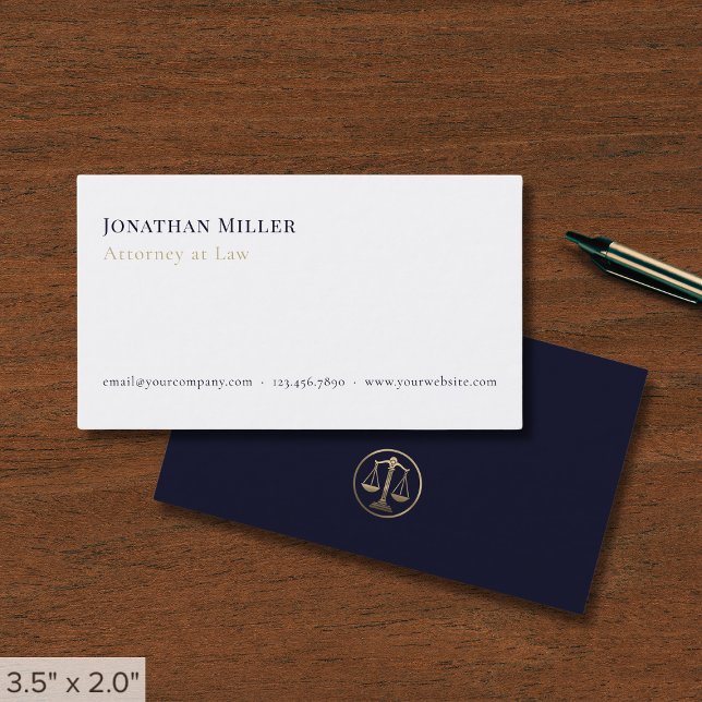 Simple Professional Attorney at Law Business Card (Creator Uploaded)
