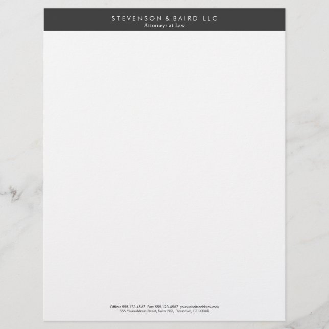Simple Professional Black and White Letterhead Template (Front)