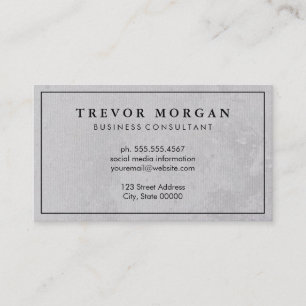 Simple Professional Black Border Grey Texture Business Card