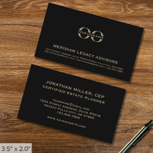 Simple Professional Black Custom Logo Business Card