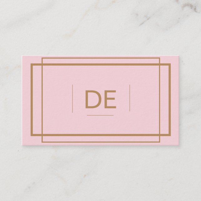 Simple Professional Blush Pink and Brass Colour Business Card (Front)