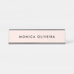 Simple Professional Blush Pink Desk Name Plate