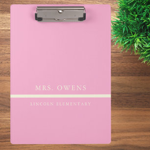 Simple Professional Blush Pink Teacher  Clipboard