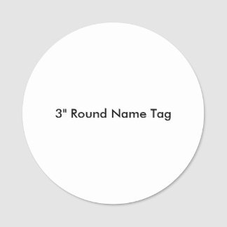 Simple Professional Business 3" Round Name Tag