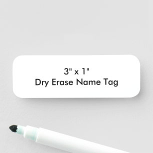 Simple Professional Business 3" x 1" Dry Erase Name Tag