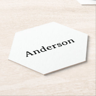 Simple Professional Business 4" x 4" Hexagon Paper Coaster