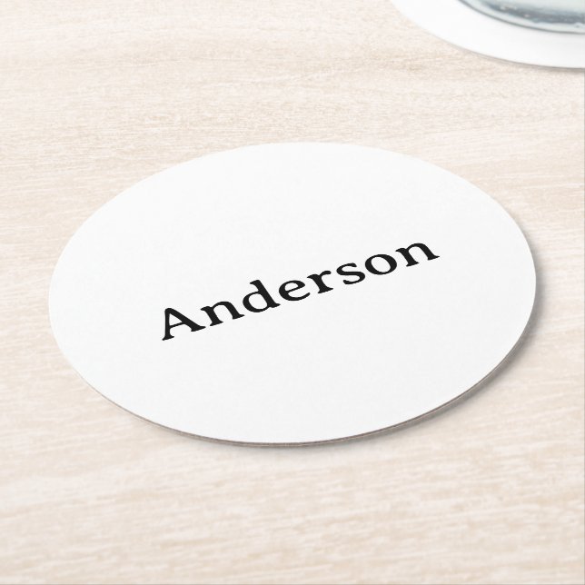 Simple Professional Business 4" x 4"  Round Paper Coaster (Angled)