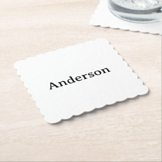 Simple Professional Business 4" x 4" Scalloped   Paper Coaster