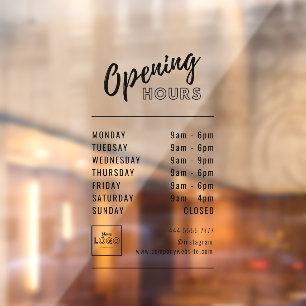 Simple Professional Business Hours Black with Logo