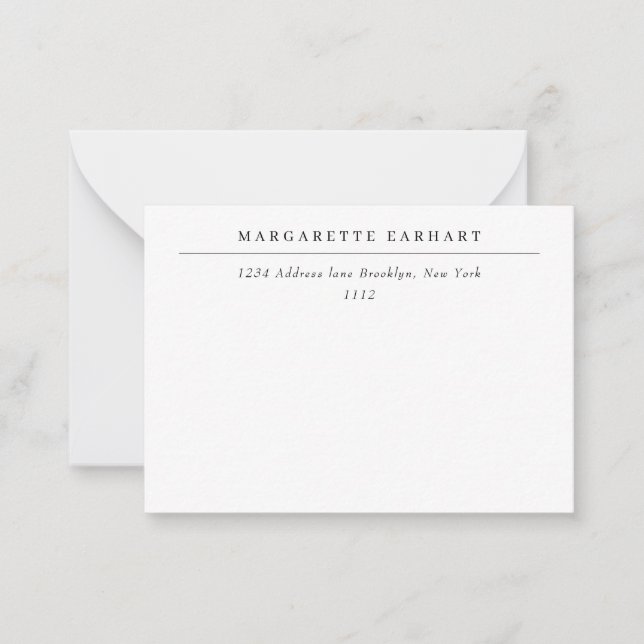 Simple Professional Business Lined Address Card (Front)
