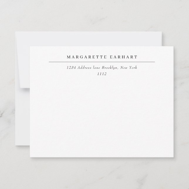 Simple Professional Business Lined Address Card (Front)