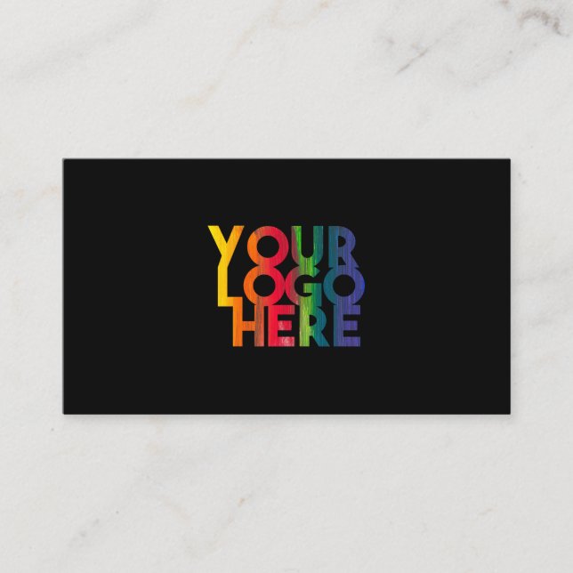 Simple Professional Business Logo Black Business Card (Front)