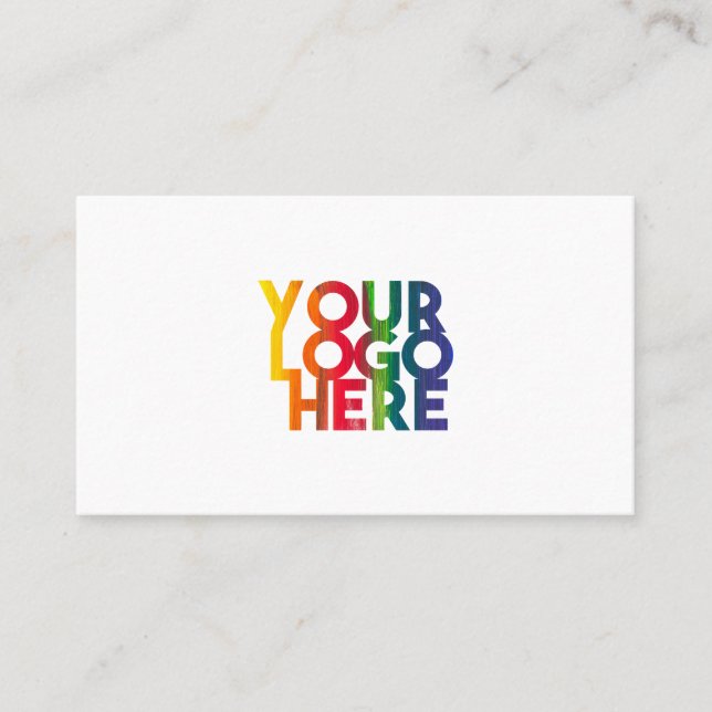 Simple Professional Business Logo White Business Card (Front)