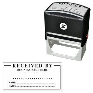 Simple Professional Business Received By Signature Self-inking Stamp