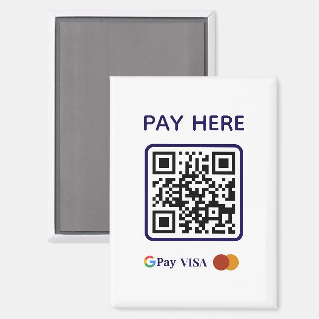 Simple Professional Business Scan to Pay QR Code Magnet (Front/Back)