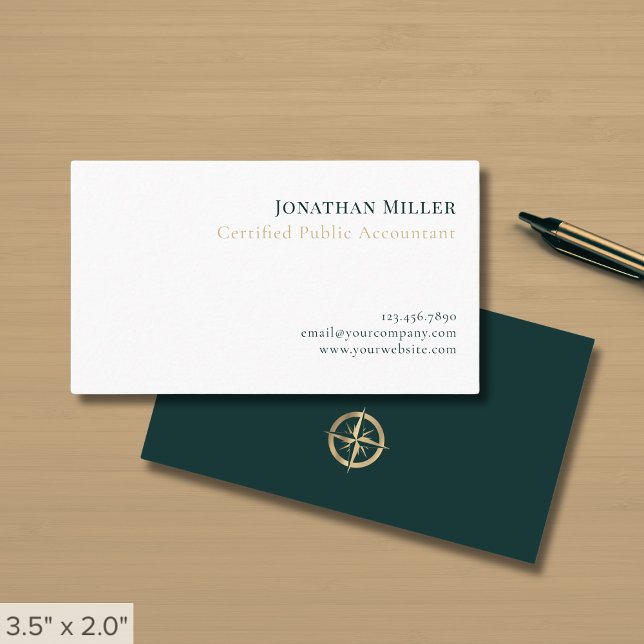 Simple Professional Compass Logo Business Card (Creator Uploaded)