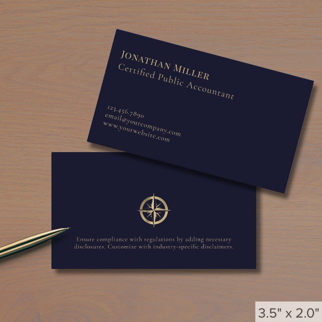 Simple Professional Compass Logo Business Card (Creator Uploaded)
