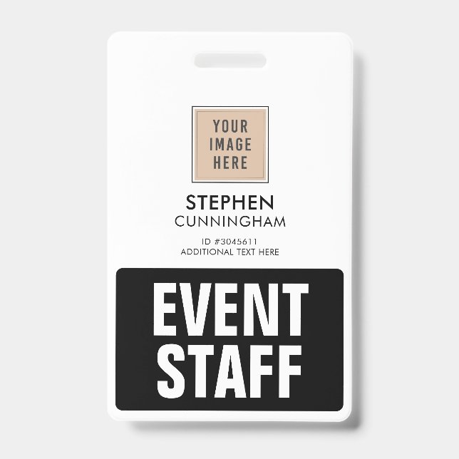 Simple Professional Custom Event Staff Employees ID Badge (Front)