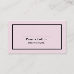 Simple Professional Elegant Black & Pink Business Card