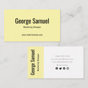 Simple Professional Elegant Employ Name Job Title Business Card