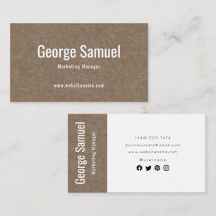 Simple Professional Elegant Employ Name Job Title Business Card