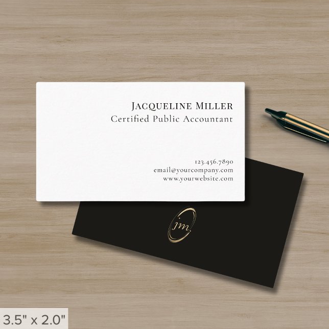 Simple Professional Elegant Monogram Business Card (Creator Uploaded)