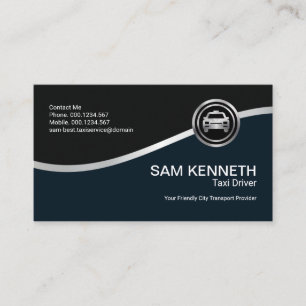 Simple Professional Energizing Silver Wave Driver Business Card