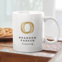 Simple Professional Gold Business Logo and Name