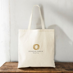 Simple Professional Gold Logo Entrepreneur Tote Bag