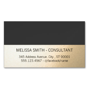 Simple Professional Gold Lux Grey Magnetic Business Card
