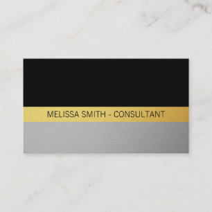Simple Professional (Gold, Silver, Black) Business Card