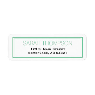Simple Professional Green Stripe Border Labels