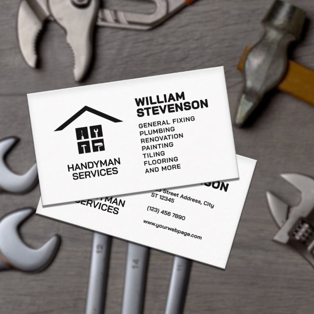 Simple professional handyman Business Card (Creator Uploaded)